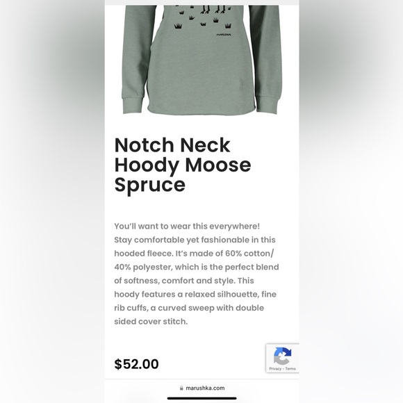 Notch Neck Hoody Moose Spruce - Picture 9 of 10